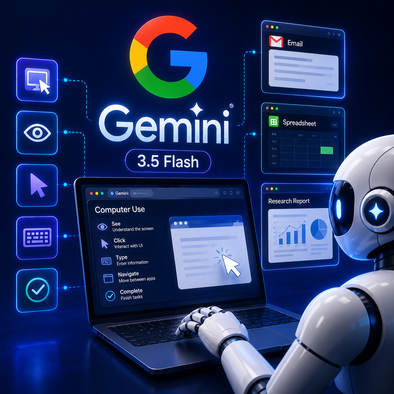 Google عامل هوشمند Computer Use را مستقیم در Gemini 3.5 Flash ادغام کرد